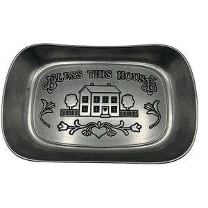 Wilton Armetale Vintage Pewter Bread Tray‎ "Give Us This Day Our Daily Bread”